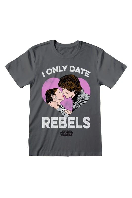 商品Star Wars|Star Wars Womens/Ladies Only Date Rebels Boyfriend T-Shirt (Gray),价格¥153,第1张图片