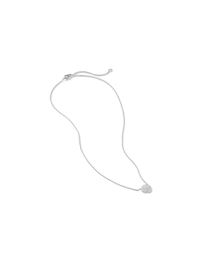 商品David Yurman|Pavé Cushion Pendant Necklace in 18K White Gold,价格¥25851,第2张图片详细描述