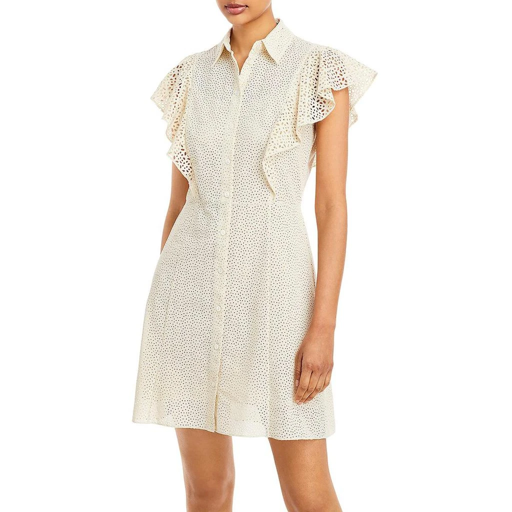 商品Theory|Theory Womens Eyelet Flutter Sleeves Shirtdress,价格¥635,第2张图片详细描述