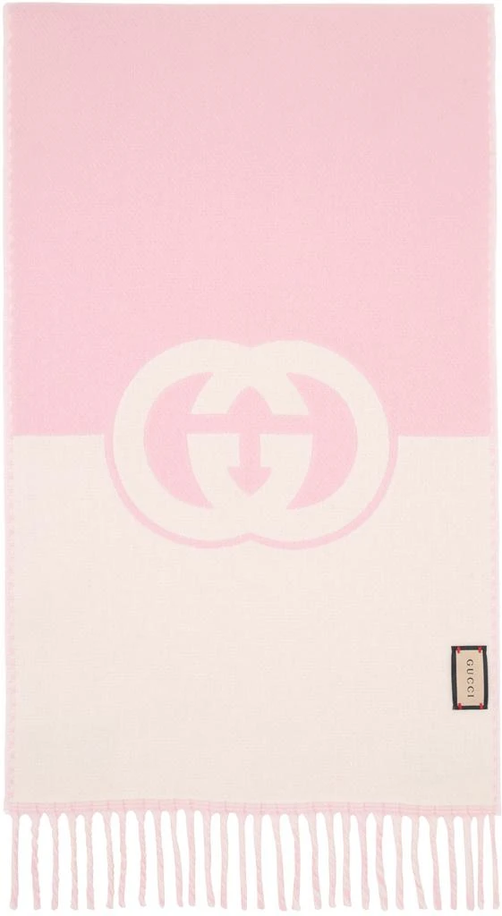 商品Gucci|Pink Interlocking G Scarf,价格¥4100,第2张图片详细描述