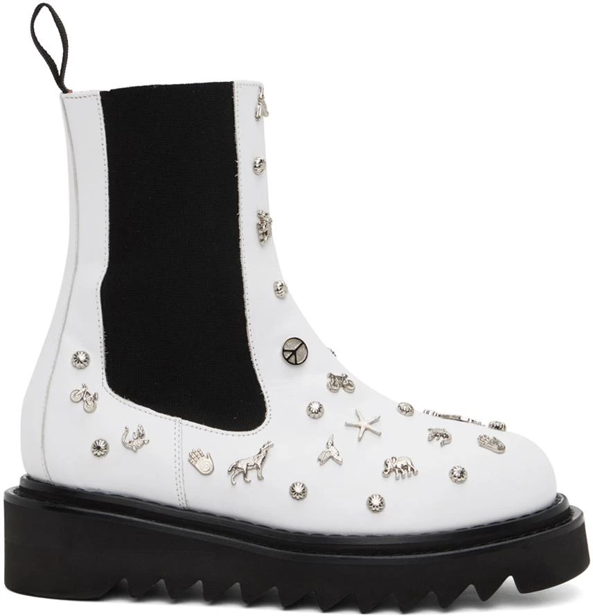 商品Toga Pulla|White Embellished Boots,价格¥1025,第1张图片