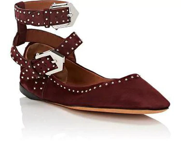 商品Givenchy|Elegant Line Studded Suede Flats,价格¥3785,第2张图片详细描述