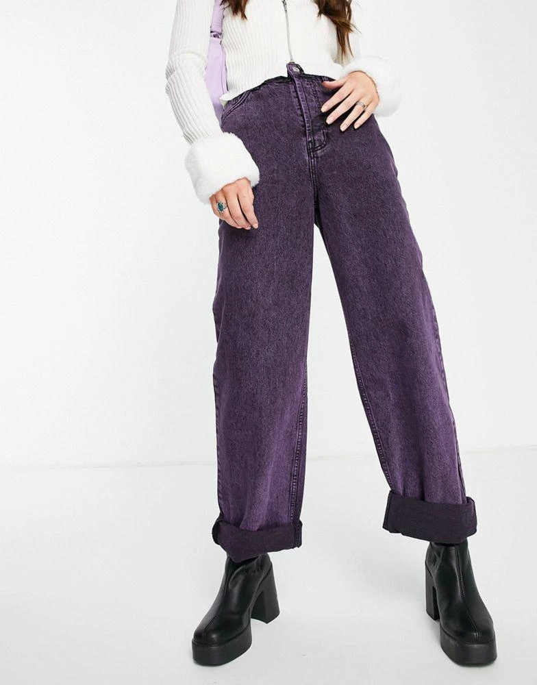 商品Topshop|Topshop oversized Mom jean in purple,价格¥187,第1张图片