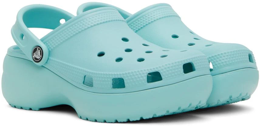 商品Crocs|Blue Classic Platform Clogs,价格¥117,第4张图片详细描述