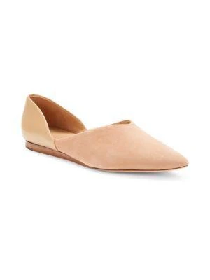 商品Vince|Cornelia Suede & Leather Ballet Flats,价格¥445,第2张图片详细描述