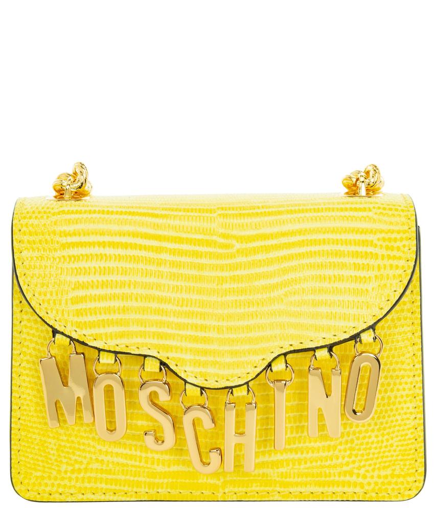 Moschino Lettering Charms Leather Handbag商品第1张图片规格展示