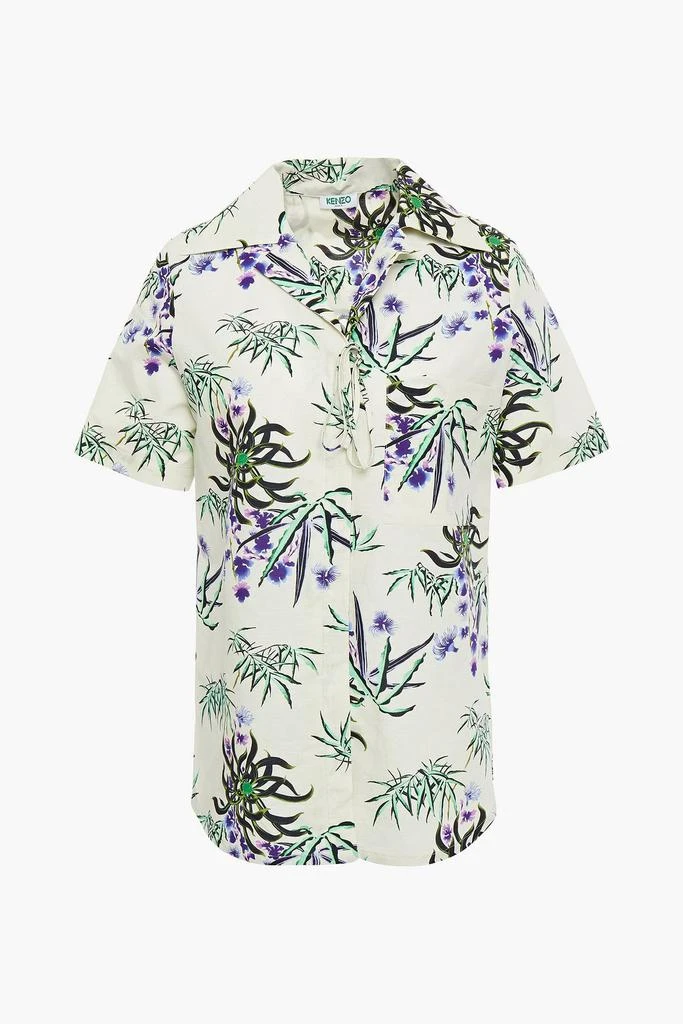 商品Kenzo|Printed cotton and linen-blend shirt,价格¥652,第1张图片