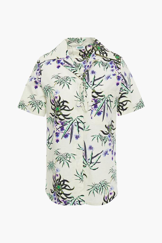 商品Kenzo|Printed cotton and linen-blend shirt,价格¥726,第1张图片