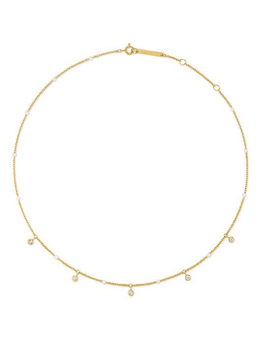Silver 5 Stone Ball Chain Necklace商品第1张图片规格展示