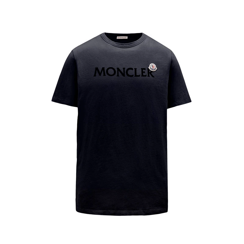 商品Moncler|【预售3-7天】Moncler/蒙克莱 22年秋冬新款 男士午夜蓝色纯棉Logo印花短袖T恤H20918C000258390T778,价格¥1824,第1张图片