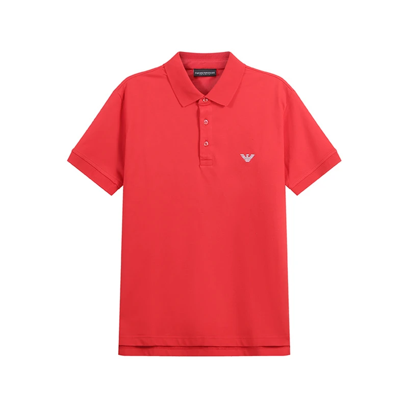 商品[国内直发] Emporio Armani|阿玛尼 SS24 Logo鹰标刺绣短袖Polo衫 男款 红色,价格¥673,第1张图片