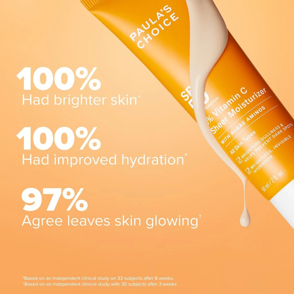 商品Paula's Choice|Paula's Choice 5% Vitamin C Sheer Moisturiser SPF50 60ml,价格¥378,第2张图片详细描述