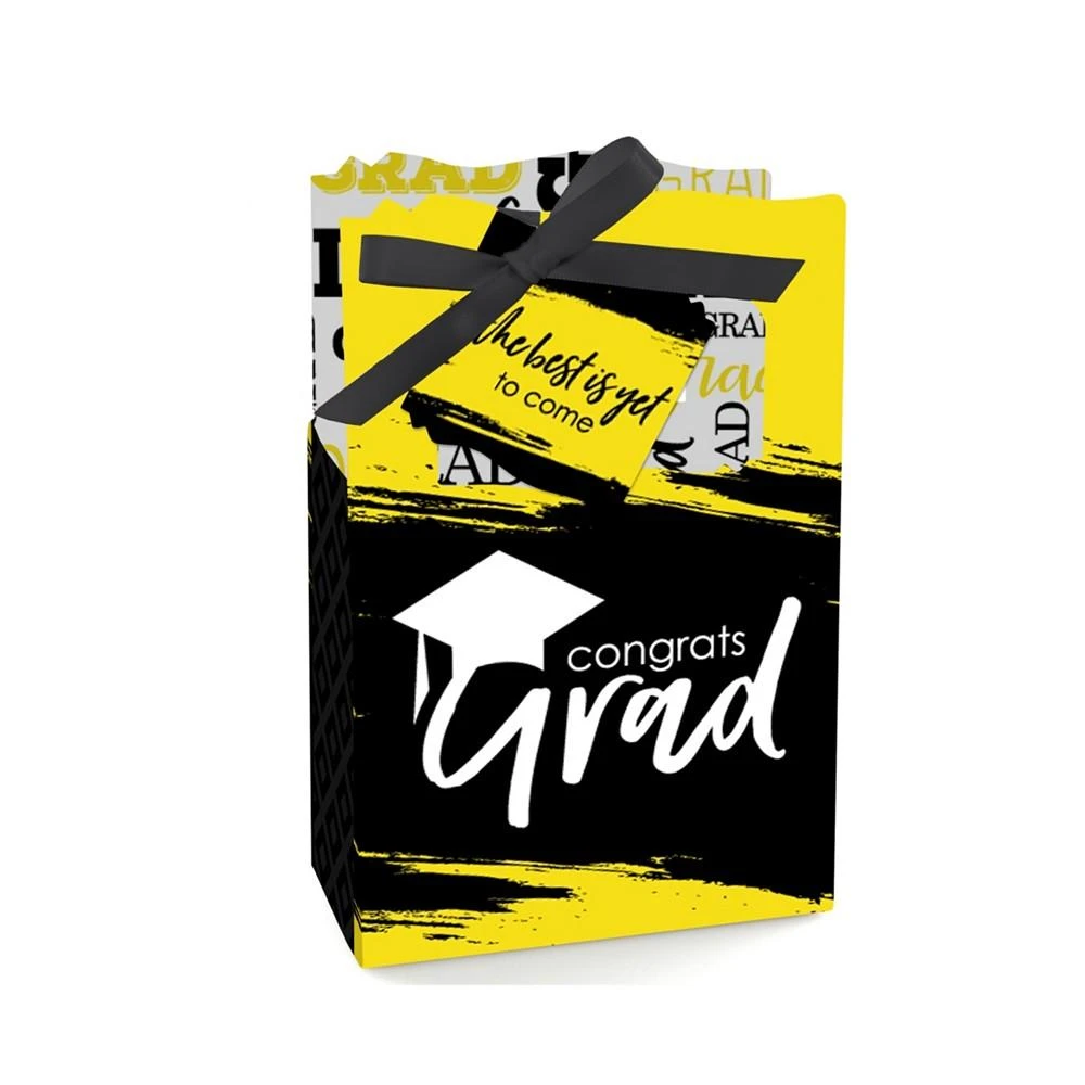 商品Big Dot of Happiness|Yellow Grad - Best is Yet to Come - Graduation Party Favor Boxes - 12 Ct,价格¥149,第1张图片