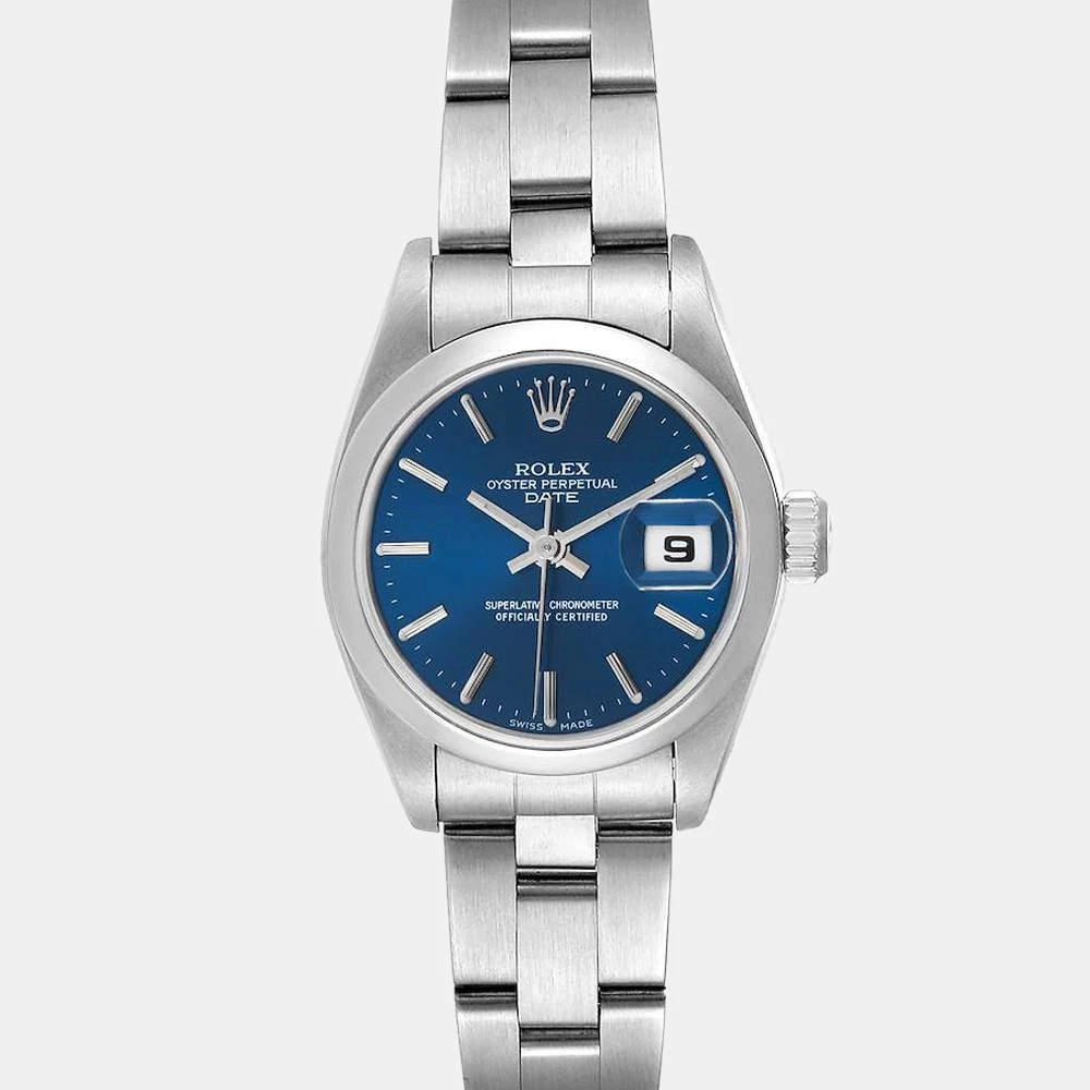 商品[二手商品] Rolex|Rolex Blue Stainless Steel Oyster Perpetual Date 69160 Women's Wristwatch 26 mm,价格¥34948,第1张图片