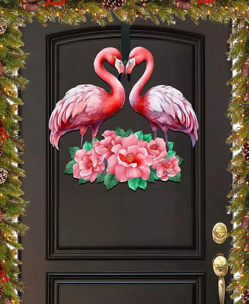 商品Designocracy|Holiday Wall Decor Door Decor Flamingos in Love Wooden G. DeBrekht,价格¥1099,第1张图片