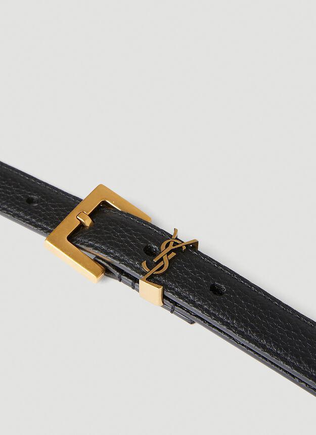 商品Yves Saint Laurent|Monogram Buckle Belt in Black,价格¥2754,第4张图片详细描述