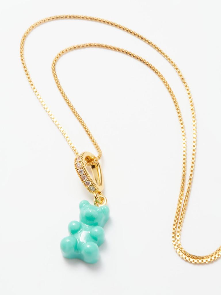 Nostalgia Bear crystal & 18kt gold-plated necklace商品第3张图片规格展示