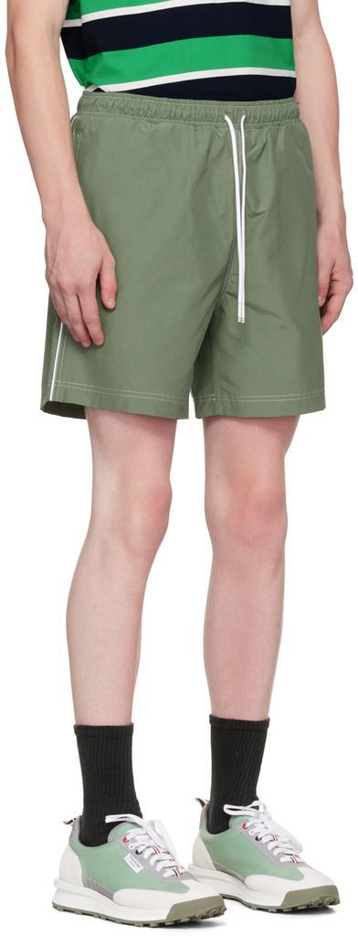 商品Thom Browne|Green Topstitch Track Shorts,价格¥7116,第4张图片详细描述