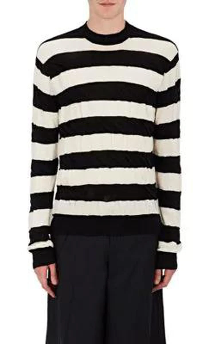 商品Comme des Garcons|Loose-Knit Striped Cotton 毛衣,价格¥2521,第1张图片