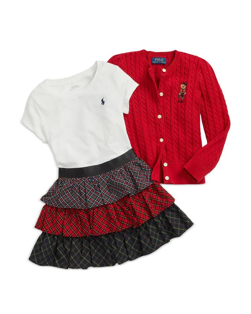 商品Ralph Lauren|Girls' Polo Bear Cable Cotton Cardigan - Little Kid, Big Kid,价格¥249,第3张图片详细描述