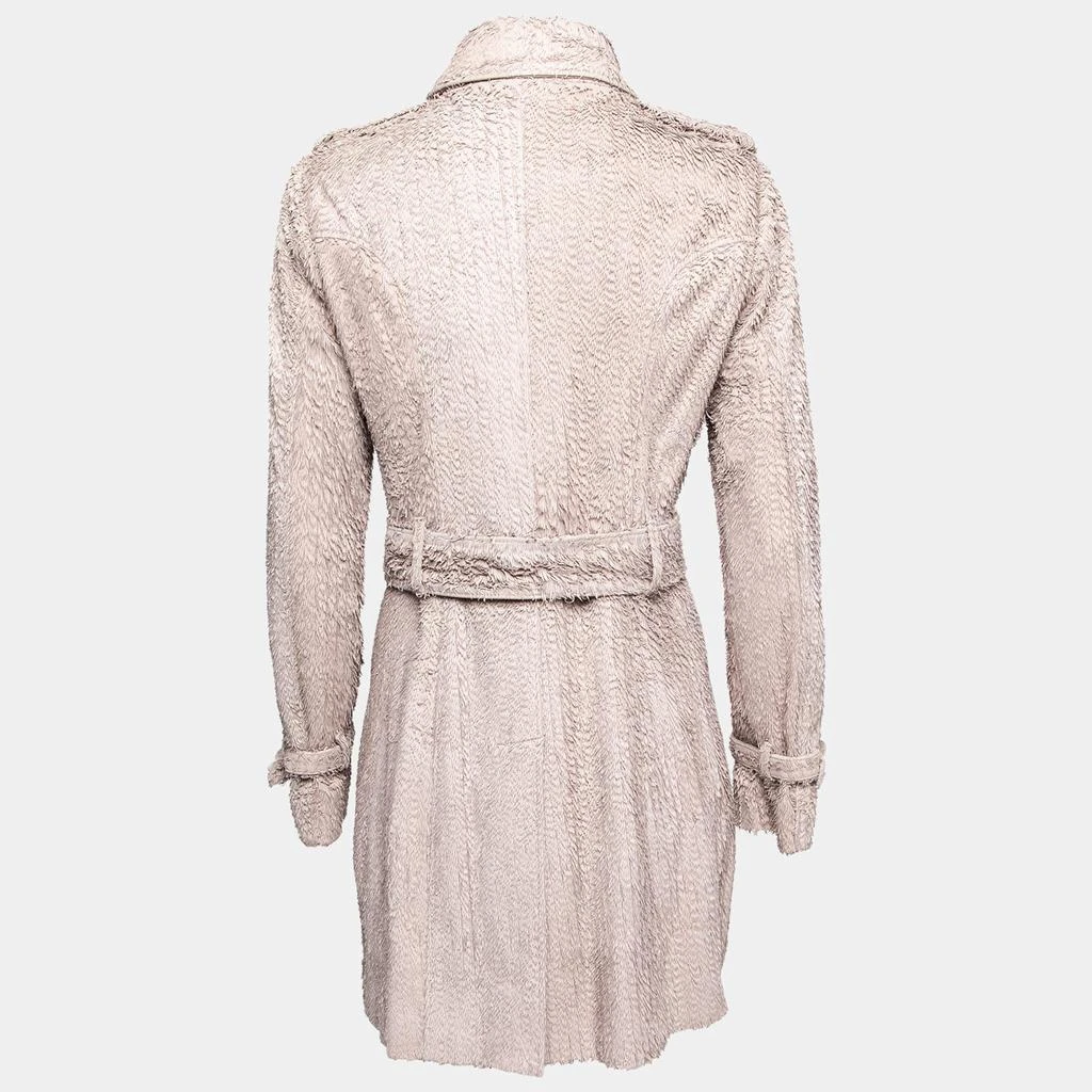 商品[二手商品] Burberry|Burberry Prorsum Cream Fringed Leather Double Breasted Coat S,价格¥4605,第2张图片详细描述