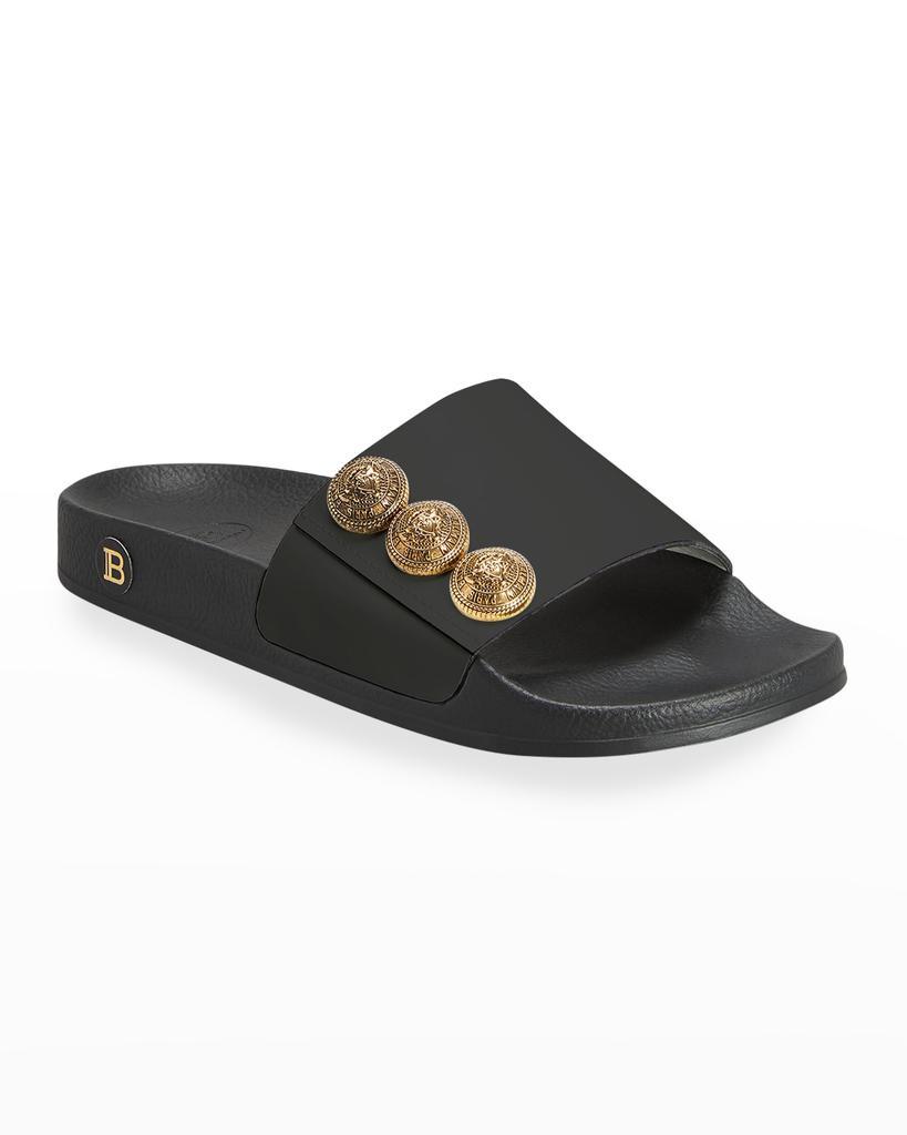 商品Balmain|Symi Button Slide Sandals,价格¥3569,第4张图片详细描述