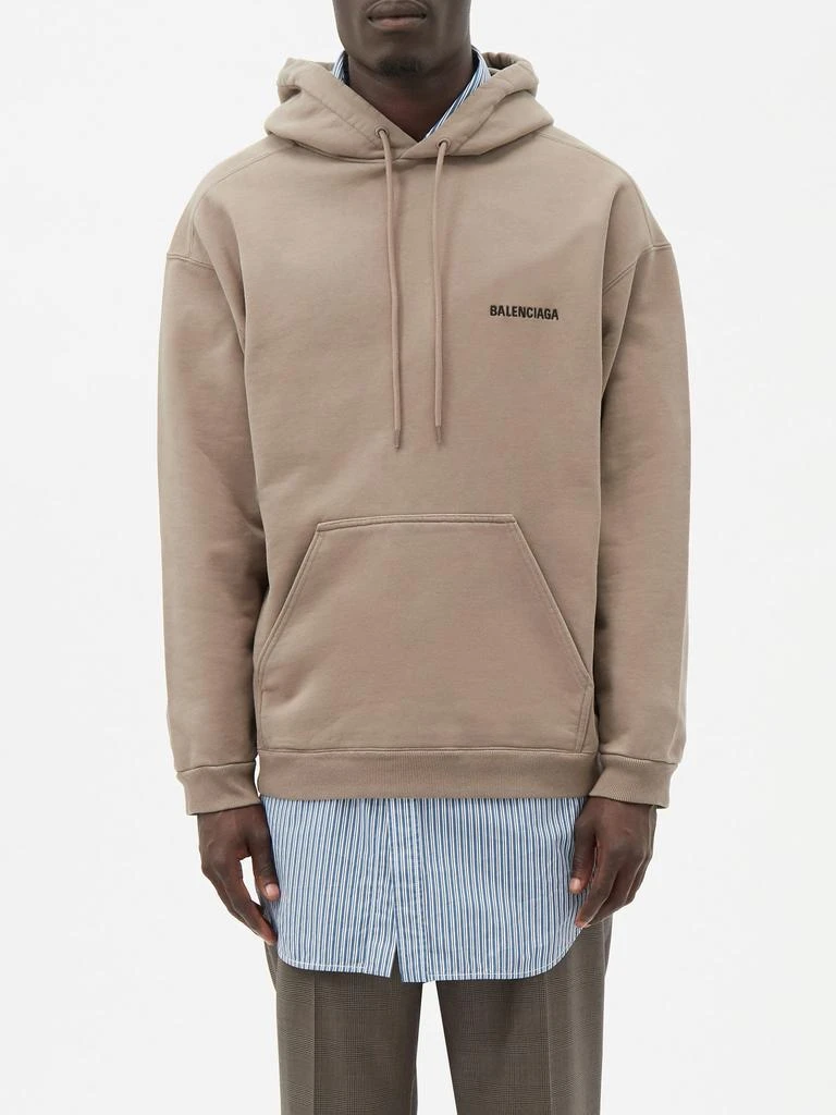 商品Balenciaga|Logo-embroidered cotton-jersey hoodie,价格¥9958,第1张图片