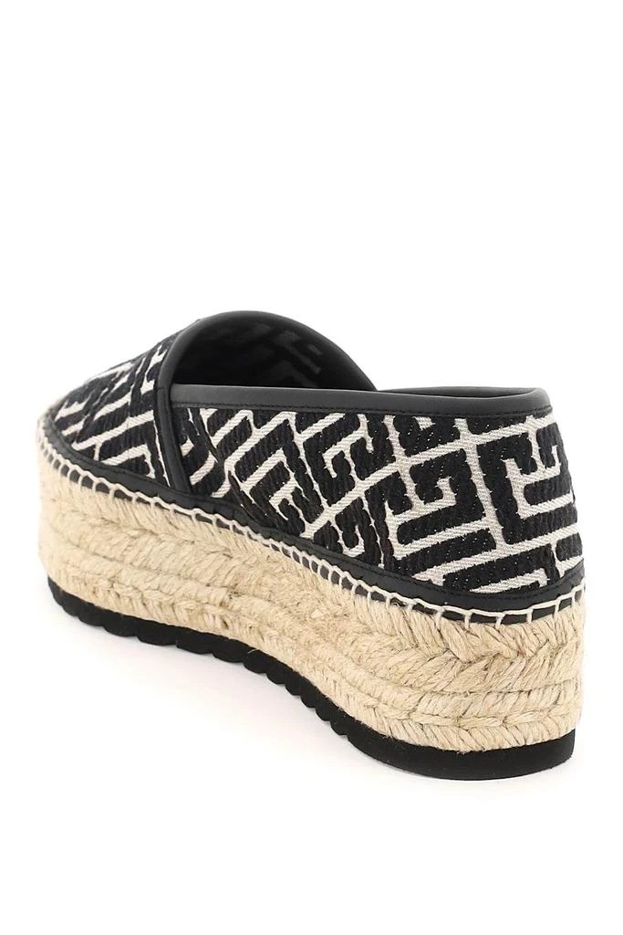 商品Balmain|MONOGRAM CANVAS PLATFORM ESPADRILLES,价格¥1974,第2张图片详细描述