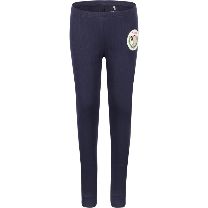 商品Mini Rodini|Polar bear logo ribbed leggings in navy,价格¥339,第1张图片
