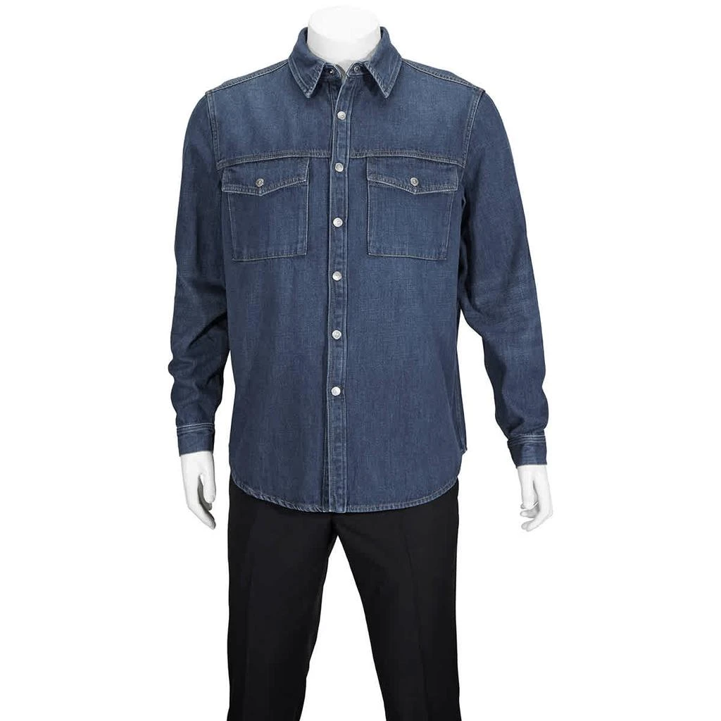 商品Burberry|Burberry Double Pocket Casual Denim Shirt In Blue, Size Small,价格¥788,第1张图片
