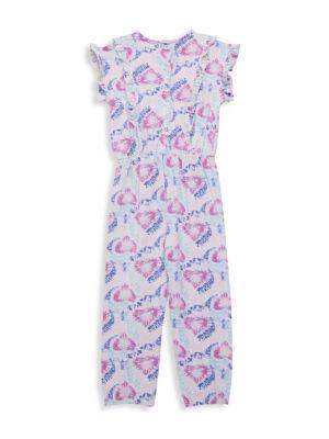 ​Little Girl’s Heart Tie Dye Jumpsuit商品第2张图片规格展示