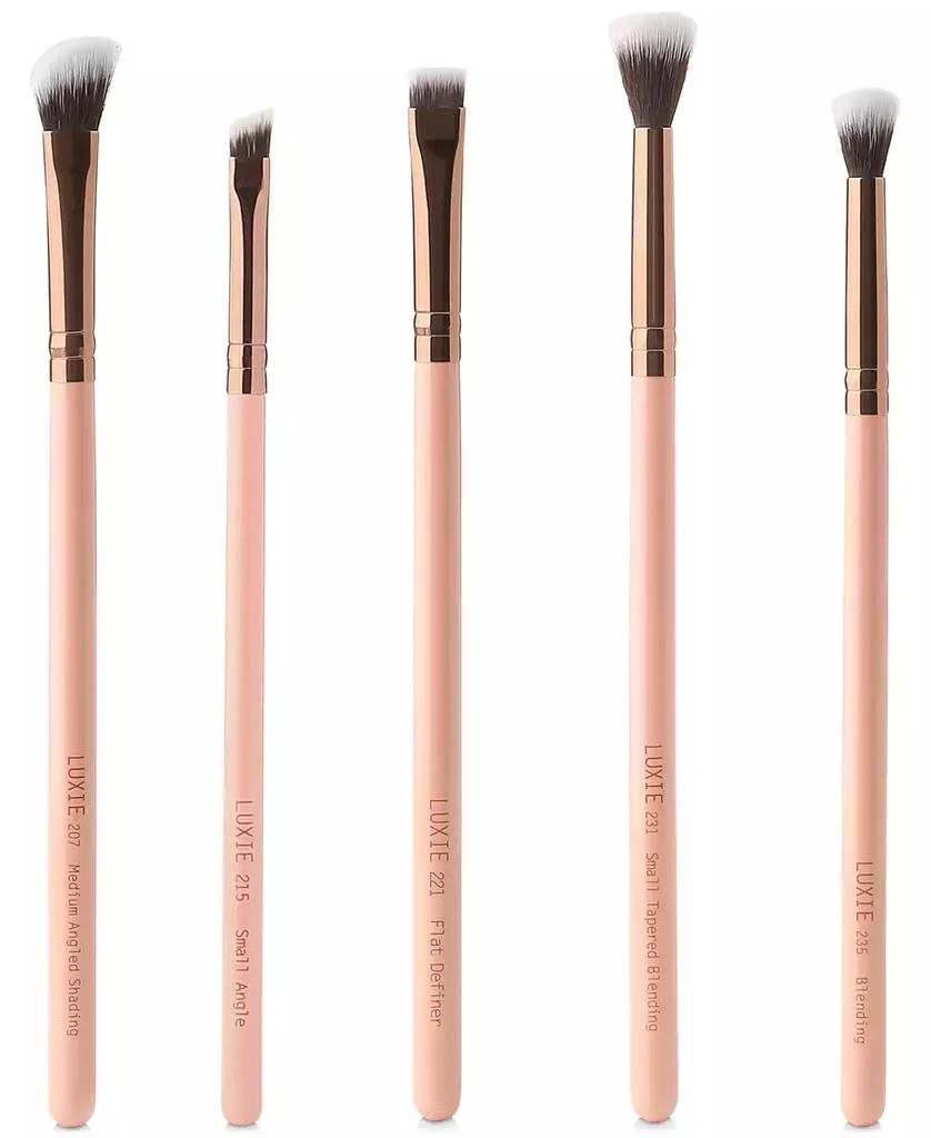 商品Luxie|5-Pc. Rose Gold Eye Essential Brush Set,价格¥348,第2张图片详细描述