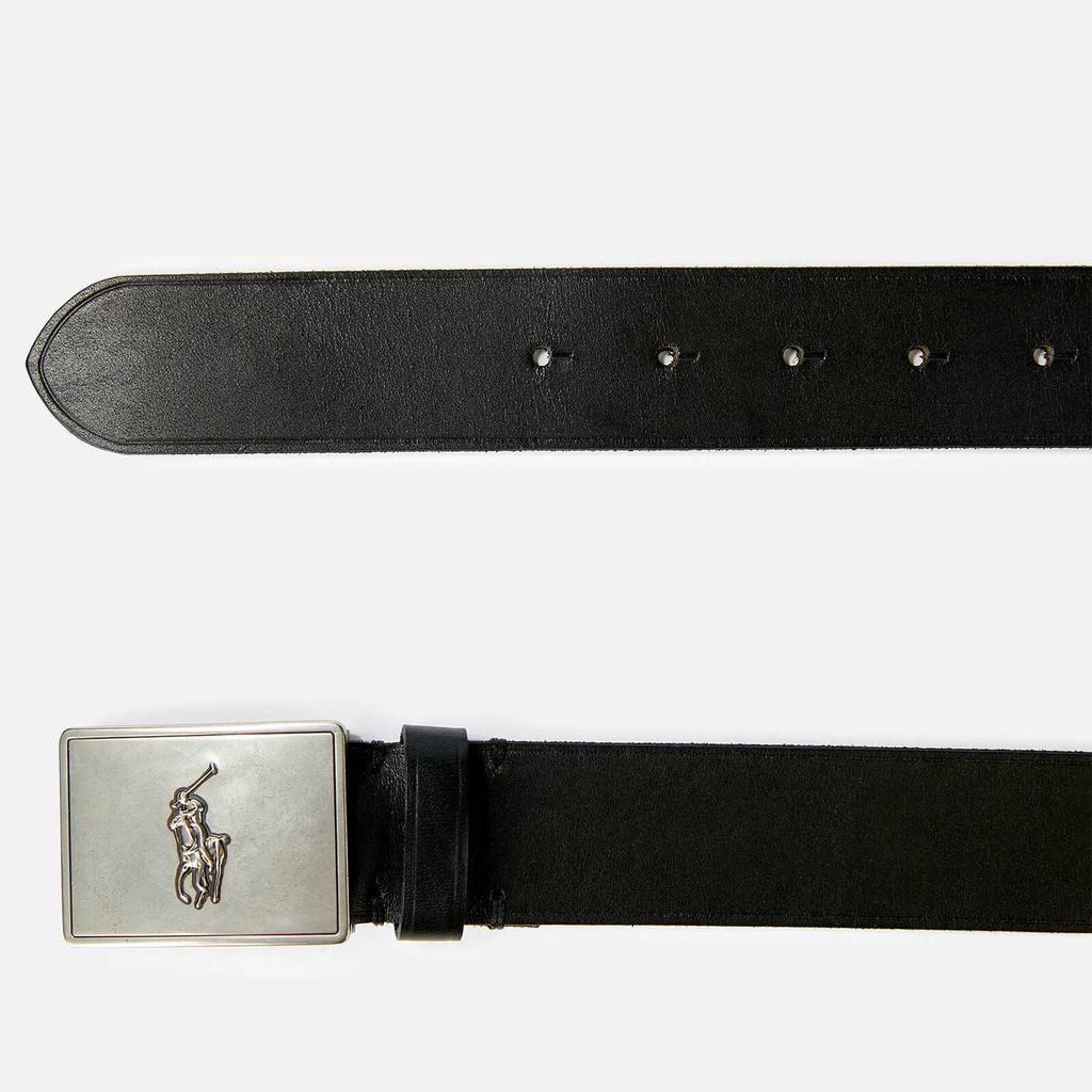 Polo Ralph Lauren Men's 36mm Plaque Vachetta Belt - Black商品第2张图片规格展示