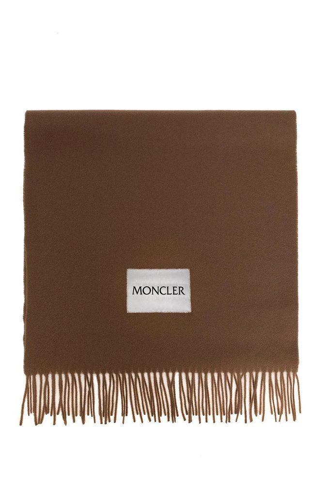 商品Moncler|Moncler Logo-Patch Detail Fringed Scarf,价格¥1750,第1张图片