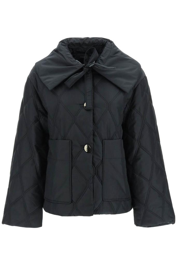 Ganni oversized collar quilted jacket商品第1张图片规格展示