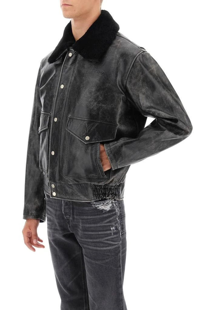 商品Diesel|L-muds Vintage-leather Jacket,价格¥6427,第4张图片详细描述