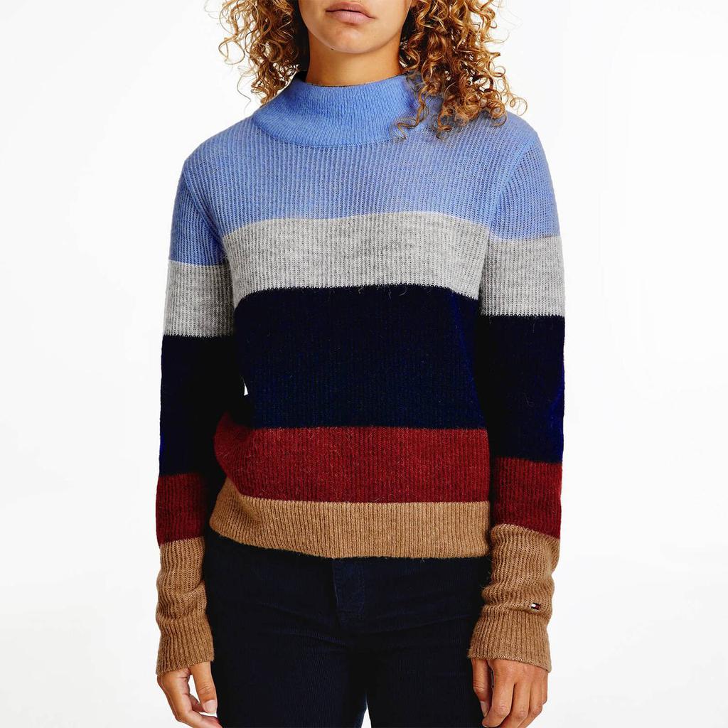 Tommy Hilfiger Women's Alpaca Sweater - Desert Sky Colourblock商品第1张图片规格展示