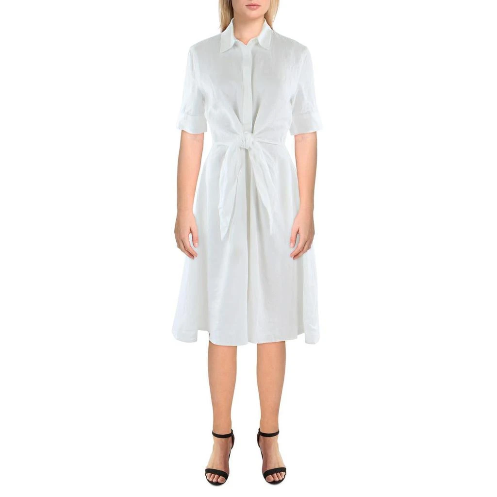 商品Ralph Lauren|Lauren Ralph Lauren Womens Linen Front Tie Shirtdress,价格¥529,第1张图片