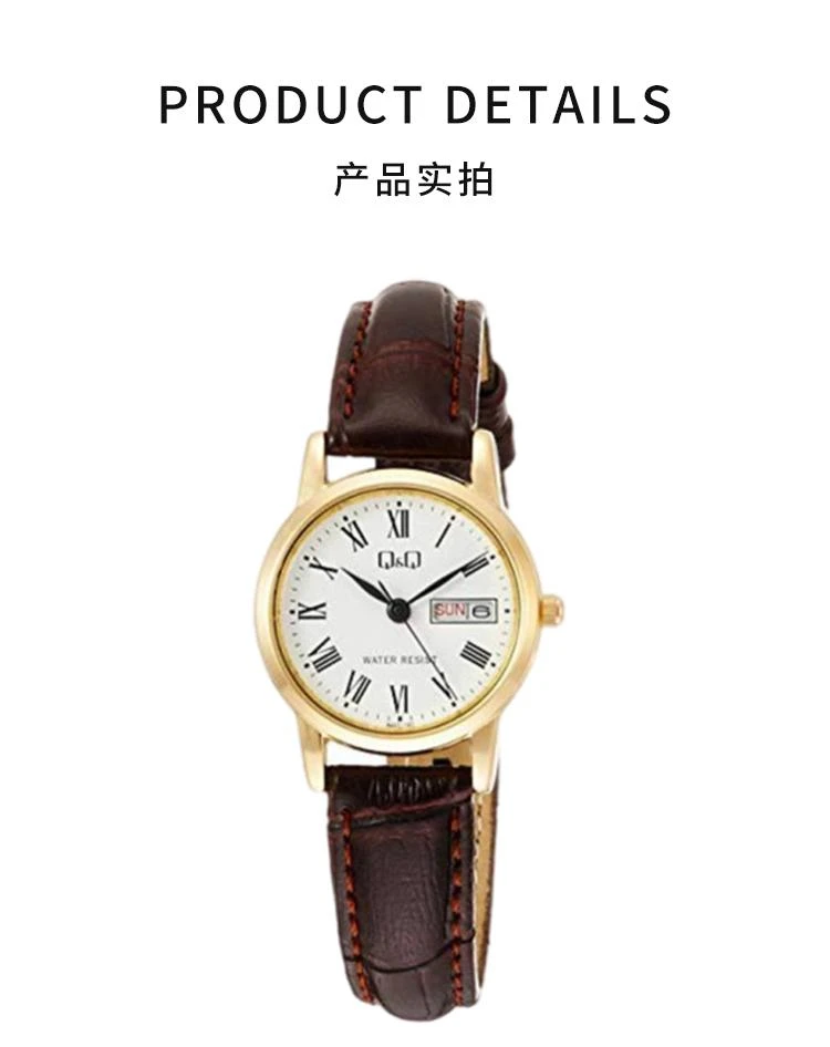 商品Citizen|日本直邮CITIZEN Q＆Q手表皮带A207-107女士白色模拟防水,价格¥325,第2张图片详细描述