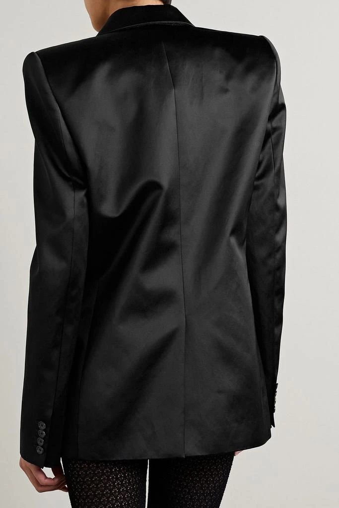 商品Khaite|Nathan double-breasted cotton-blend satin blazer,价格¥5829,第3张图片详细描述
