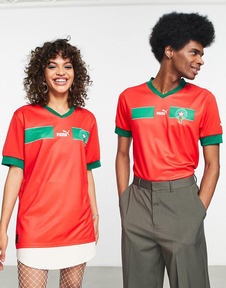 Puma Football Morocco World Cup 2022 unisex home shirt in red商品第4张图片规格展示