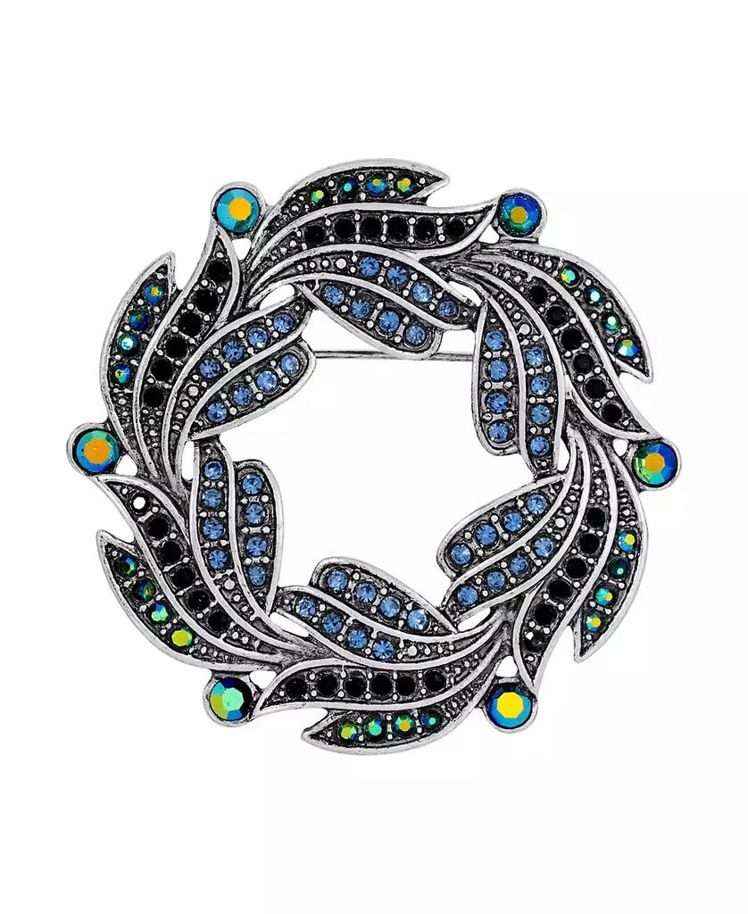 商品2028|Silver-Tone Ab Glass Stone Wreath Pin,价格¥309,第1张图片