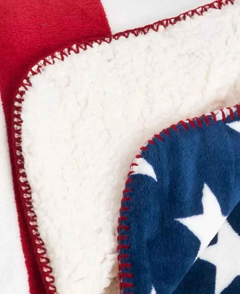 商品Saro Lifestyle|US Flag Design Sherpa Throw, 50" x 60",价格¥450,第2张图片详细描述