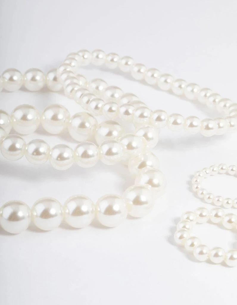 商品Lovisa|Acrylic Mixed Pearl Bracelet and Ring Pack,价格¥43,第1张图片