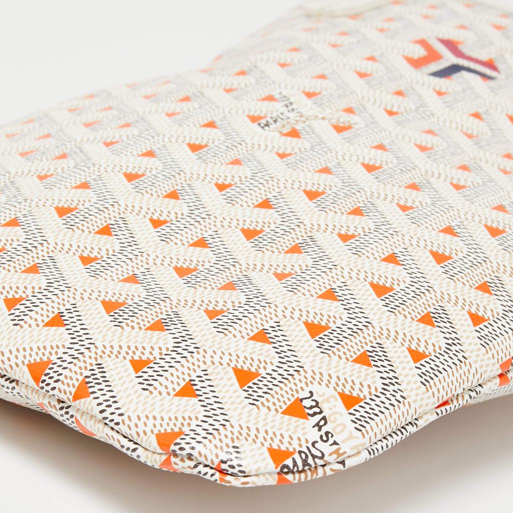 Goyard White/Orange Goyardine Coated Canvas and Leather Poitiers Claire-Voie Tote商品第10张图片规格展示