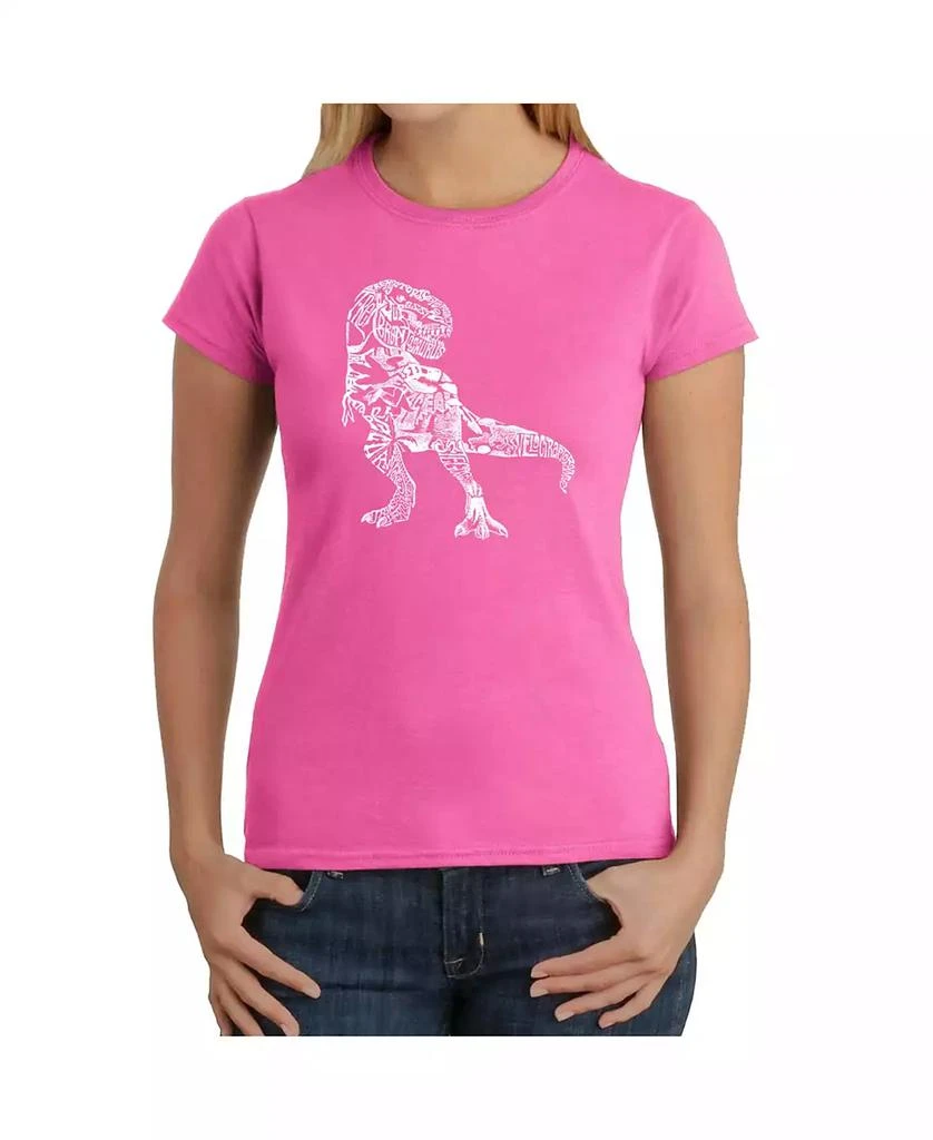 商品LA Pop Art|Women's Word Art T-Shirt - Dinosaur Words and Pictures,价格¥146,第1张图片
