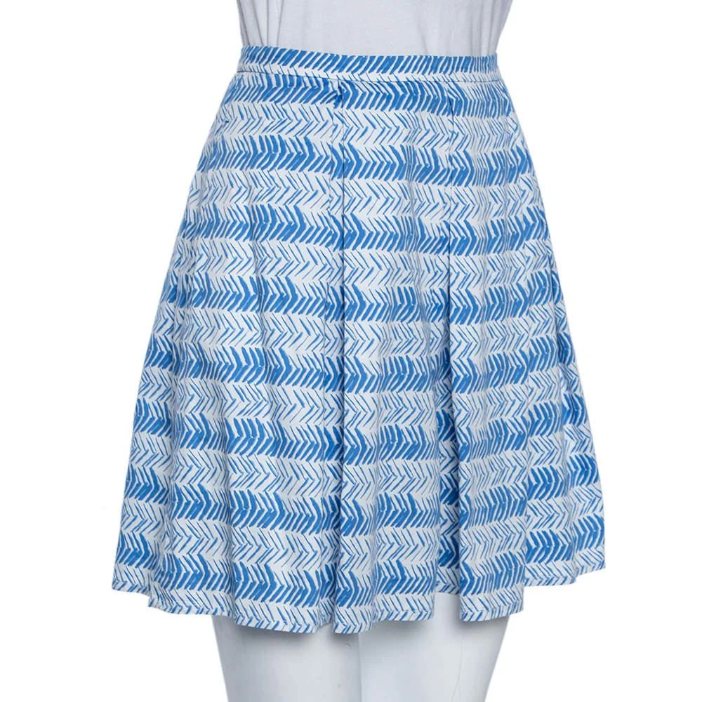 商品[二手商品] Weekend Max Mara|Weekend Max Mara White/Blue Printed Cotton Pleated Mini Skirt XS,价格¥1005,第2张图片详细描述