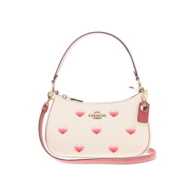 商品Coach|COACH 奥莱款女士皮质心形logo图案单肩斜挎手提包 CA251IMCAH,价格¥1633,第1张图片