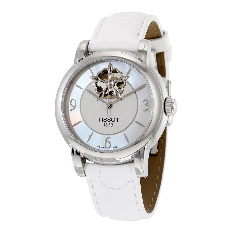 商品Tissot|心媛系列珍珠贝母镂空花朵真皮表带腕表 T0502071711704,价格¥4238,第1张图片