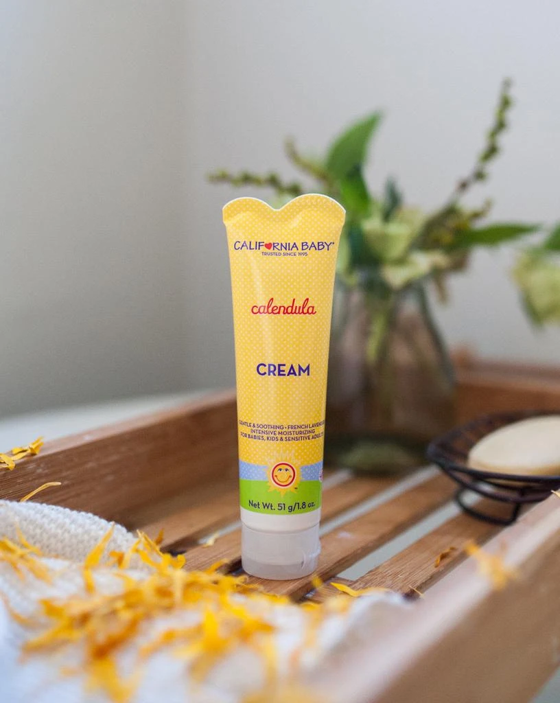 商品California Baby|California Baby Calendula Moisturizing Cream - Hydrates Soft, Sensitive Skin, Plant-Based, Vegan Friendly, Soothes Irritation Caused by Dry Skin on Face, Arms & Body, 1.8oz,价格¥168,第5张图片详细描述
